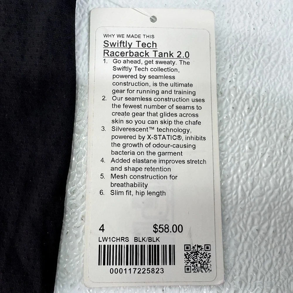 Lululemon Swiftly Tech Racerback Tank 2.0 / Size 4 Black